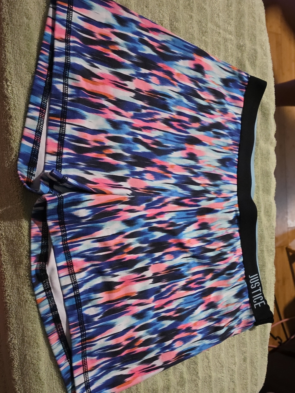 Justice Multicolor Blue Pink Abstract Swim Shorts